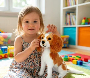 Plyšový pes King Charles Spaniel zlatý 53cm